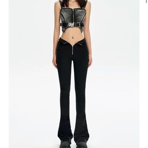 NAWS NOTAWEAR Virtual Girl Slim Figure Flared Jeans 1.0 in Color Shining Black